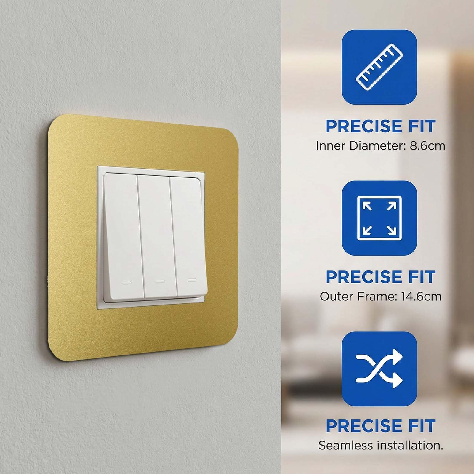 3x Protège Interrupteur Murale, Cache Interrupteur, Housse de Protection pour Interrupteur 1 Poste, Protection Murale en Acrylique pour Interrupteur Lumière