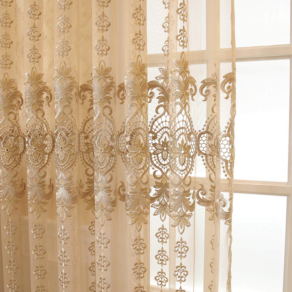 Floral tulle drapé haut de gamme beige en grand format