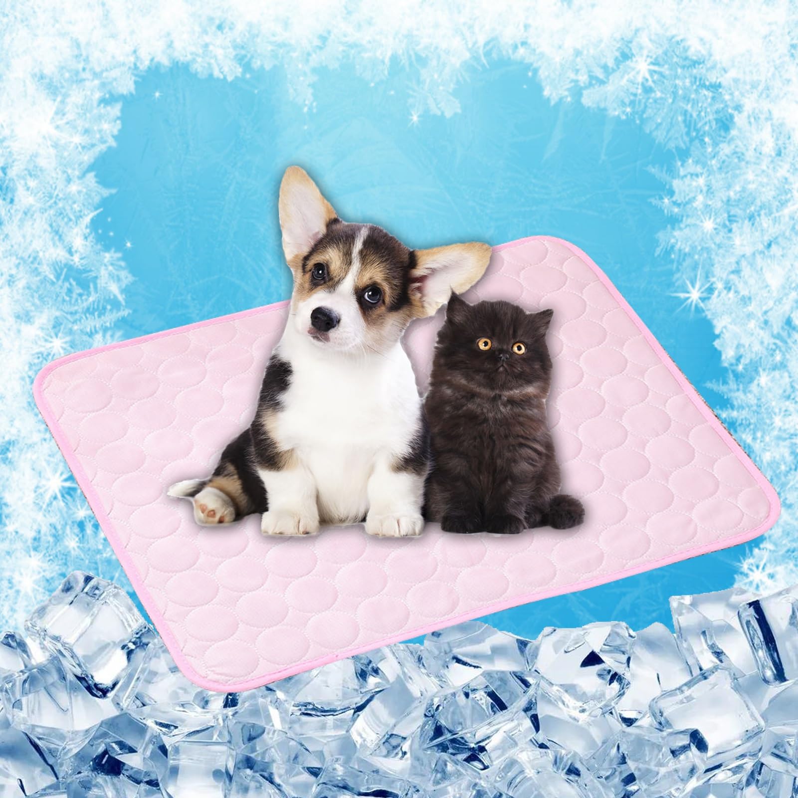Tapis rafraîchissant chien et chats rose LONGCAO pour des siestes fraîches en été