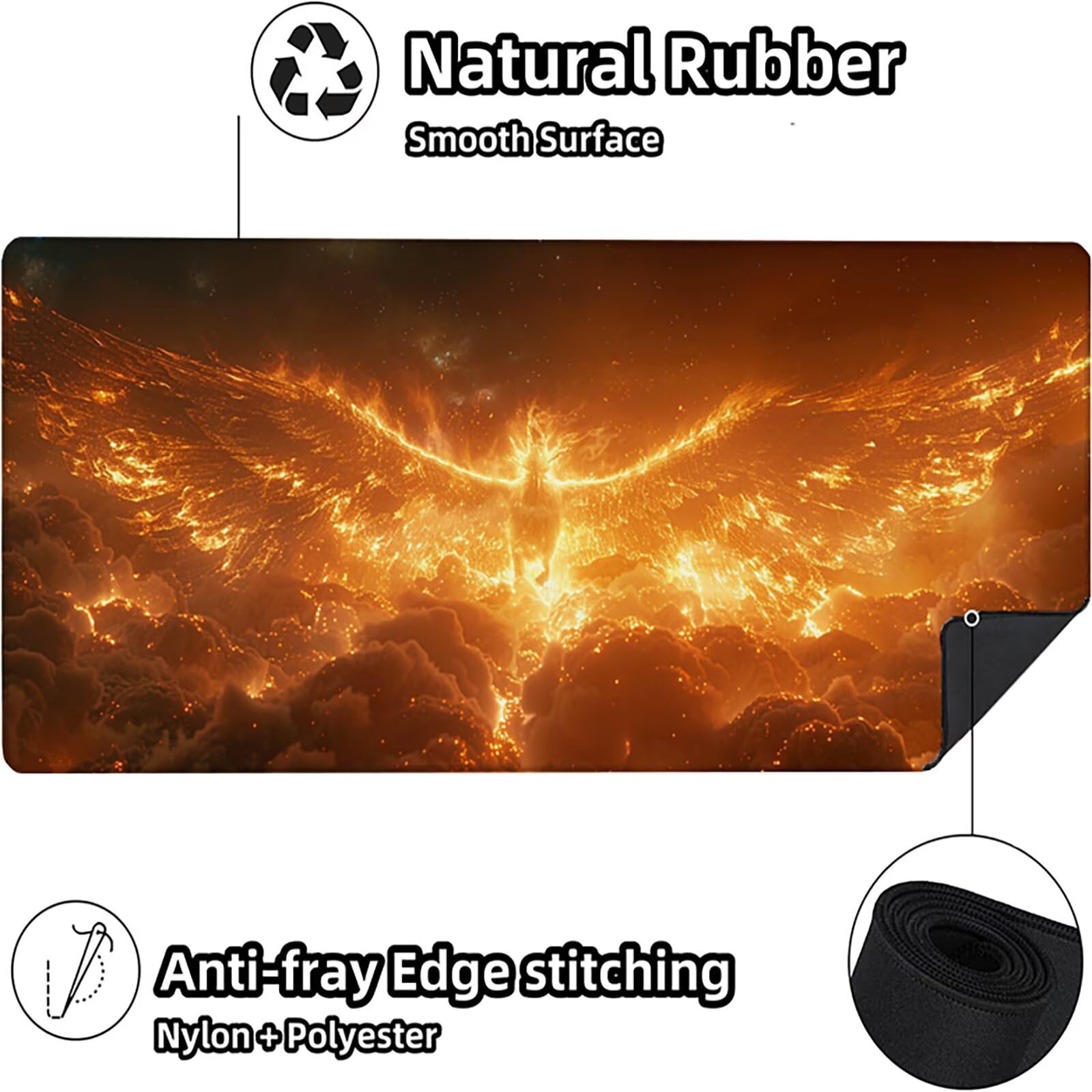 FéNix Alfombrilla Ratón Gaming XXL 1500x800mm, Alfombrilla Gaming Amarillo Mousepad con Base de Goma Antideslizante, Impermeable Desk Mat para Teclado y Raton, Accesorios Gaming Regalos de Hombre M-5