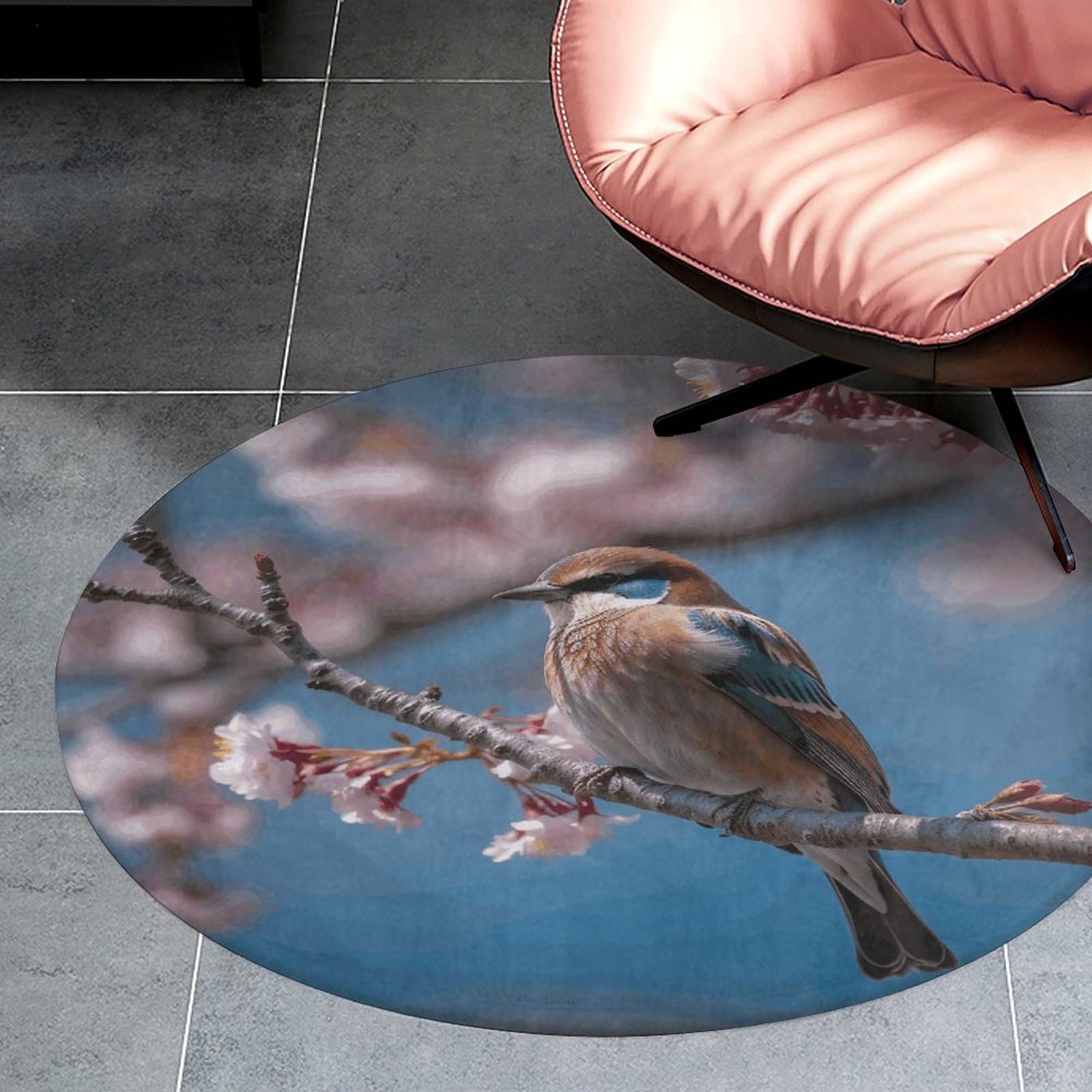 Tapis antidérapant oiseau pour chaise évitant les glissades et rayures 90cm