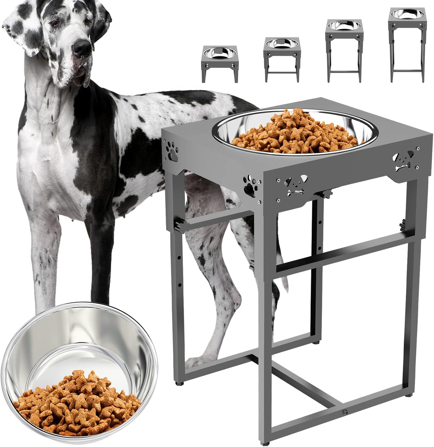 Sunmeyke Stainless Steel Elevated Dog Bowls Stand(3.93