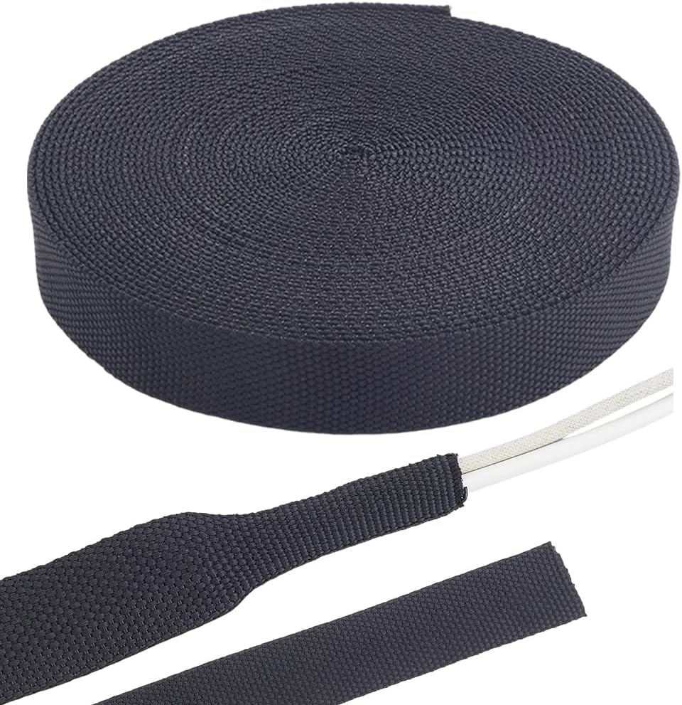 10m Flexible Polyster Wire Mesh Sleeve Loom 25mm Width Braided Sleeving Expandable Tubing Cable Protector Sheath Black Wiring Harness Cord Wrap Cover Organizer for Audio Video Cord