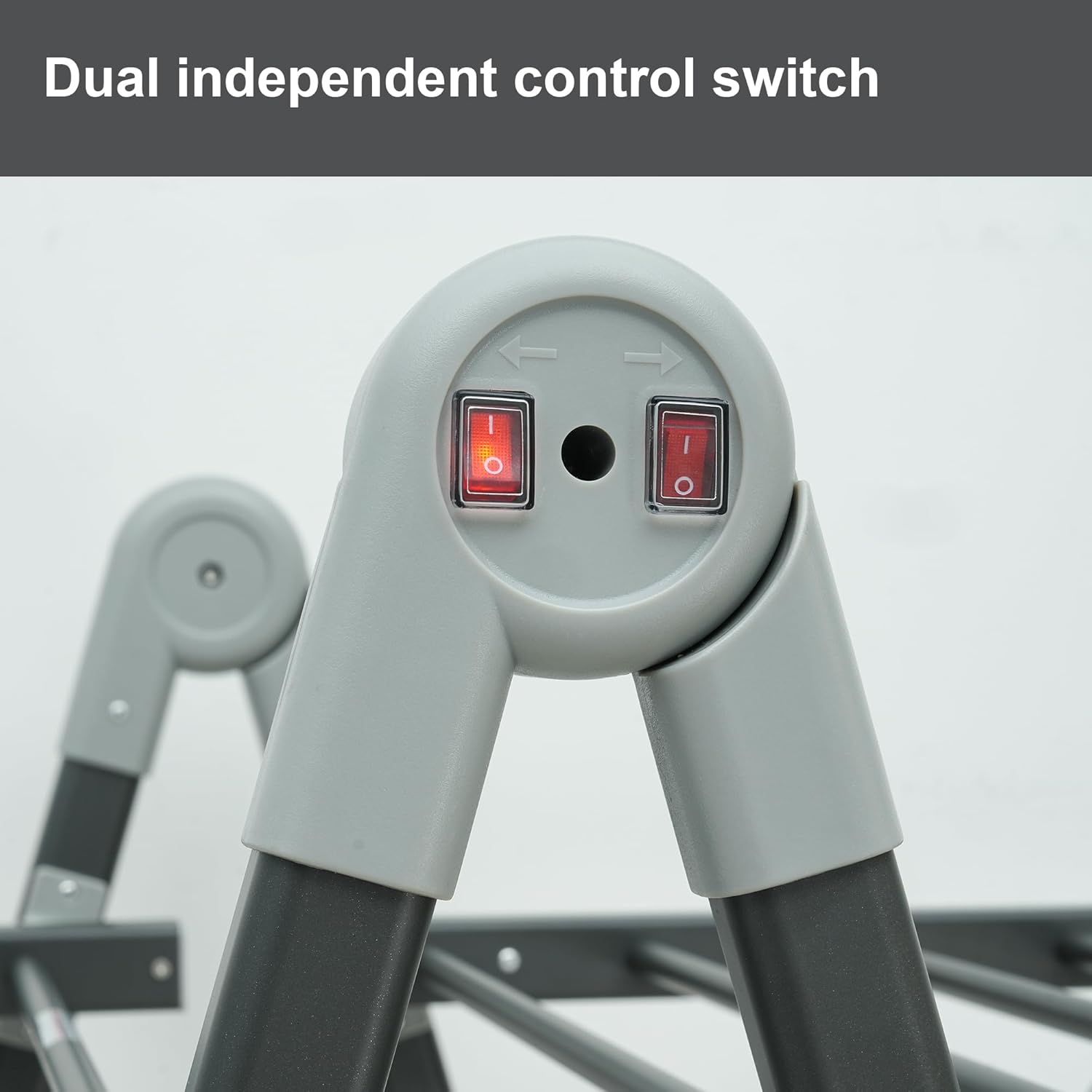 Electric Heating Clothes Drying Rack,Foldable Clothes Drying Rack,Suitable for Drying Clothes, Shoes and Socks.Plug & Play,Space Gray,Aluminum Alloy,One-Click Switch(39.37×52.56×25.98in)