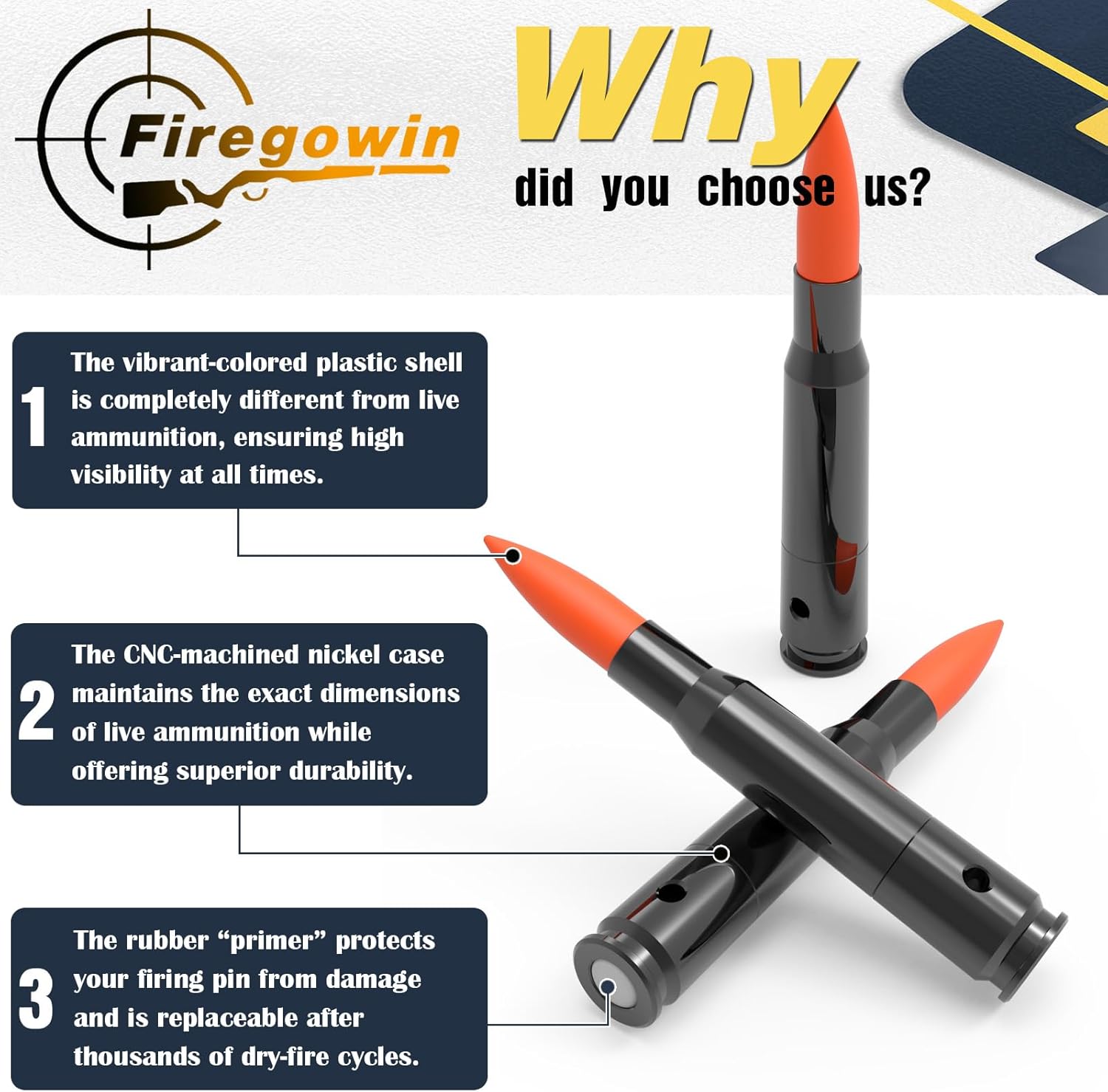 Pro 9mm Training Dummy Rounds 20-Pack & .50 BMG Dummy Rounds 3-Pack Bundle - Durable Snap Caps for Safe Dry Fire Practice & Display