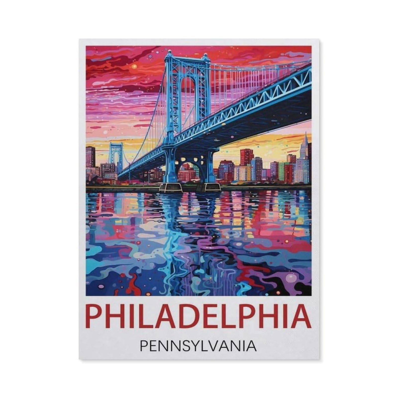 Philadelphia Pennsylvania，Puzzle 1000 Pieces Paper Puzzle Adult Children'S Educational Toy Family Decompression Game（38x26cm）-DL7