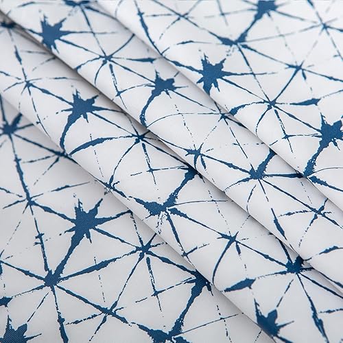 Miniatura 7 de LIBERECOO Mantel redondo de vinilo ajustable impermeable con bordes elásticos, líneas geométricas, manteles de plástico para interiores y exteriores