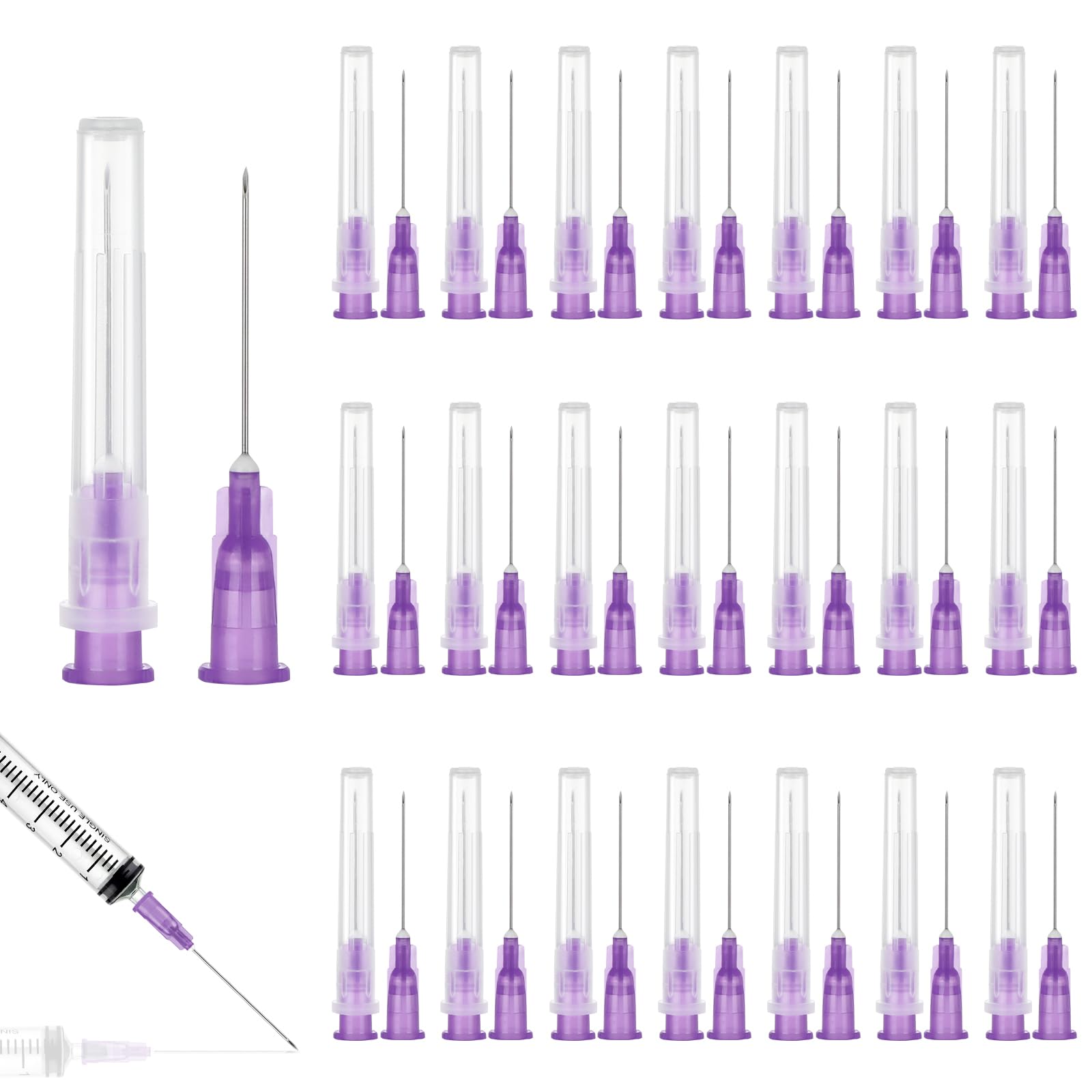 Lot de 100 Tubes de Distribution en Acier Inoxydable 24 G (0,55 x 25 mm), Emballé Individuellement Tube de Distribution, Fournitures Industrielles de Laboratoire pour La Maison, L'huile