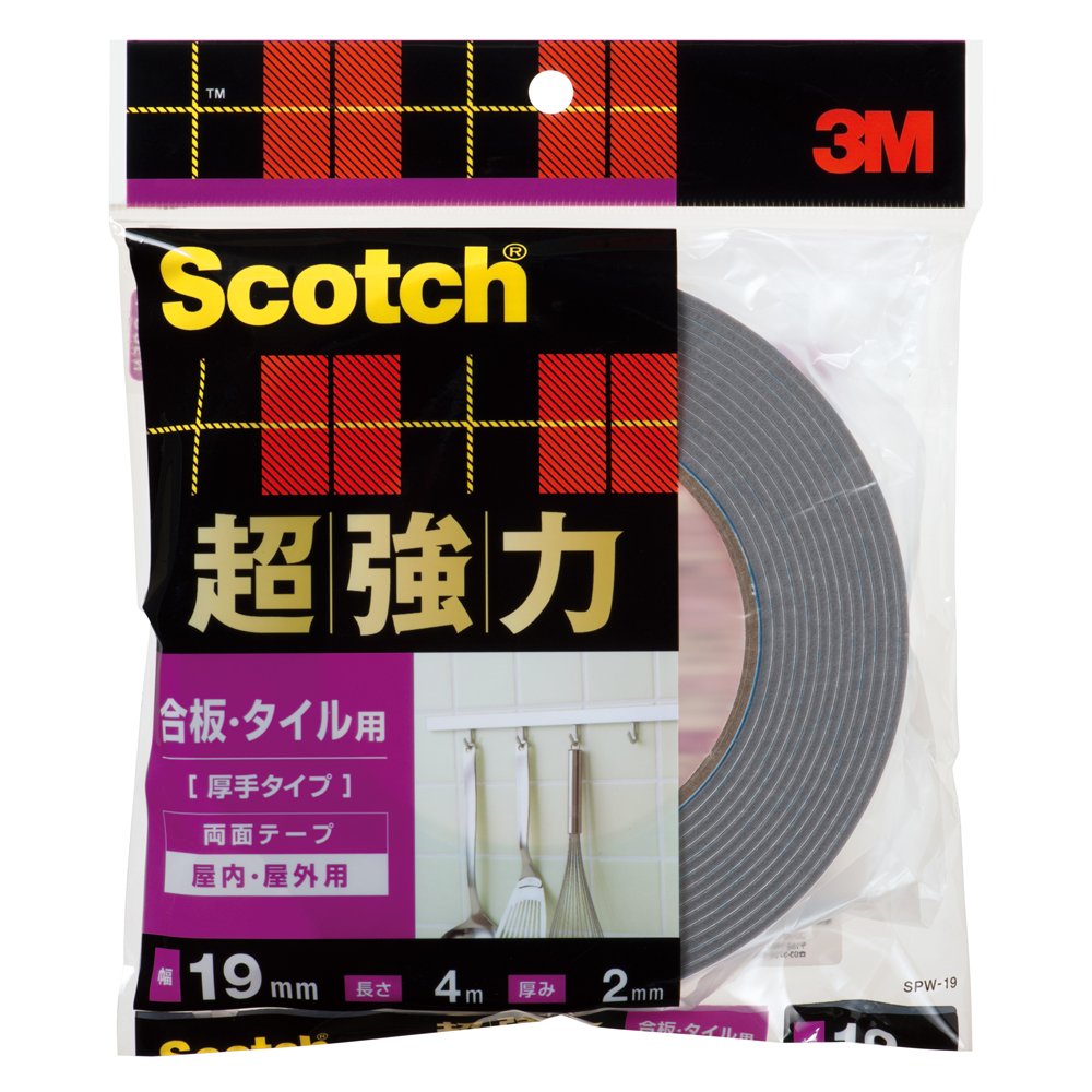 Amazon | 3M スコッチ 超強力両面テープ 合板 タイル用 厚手タイプ