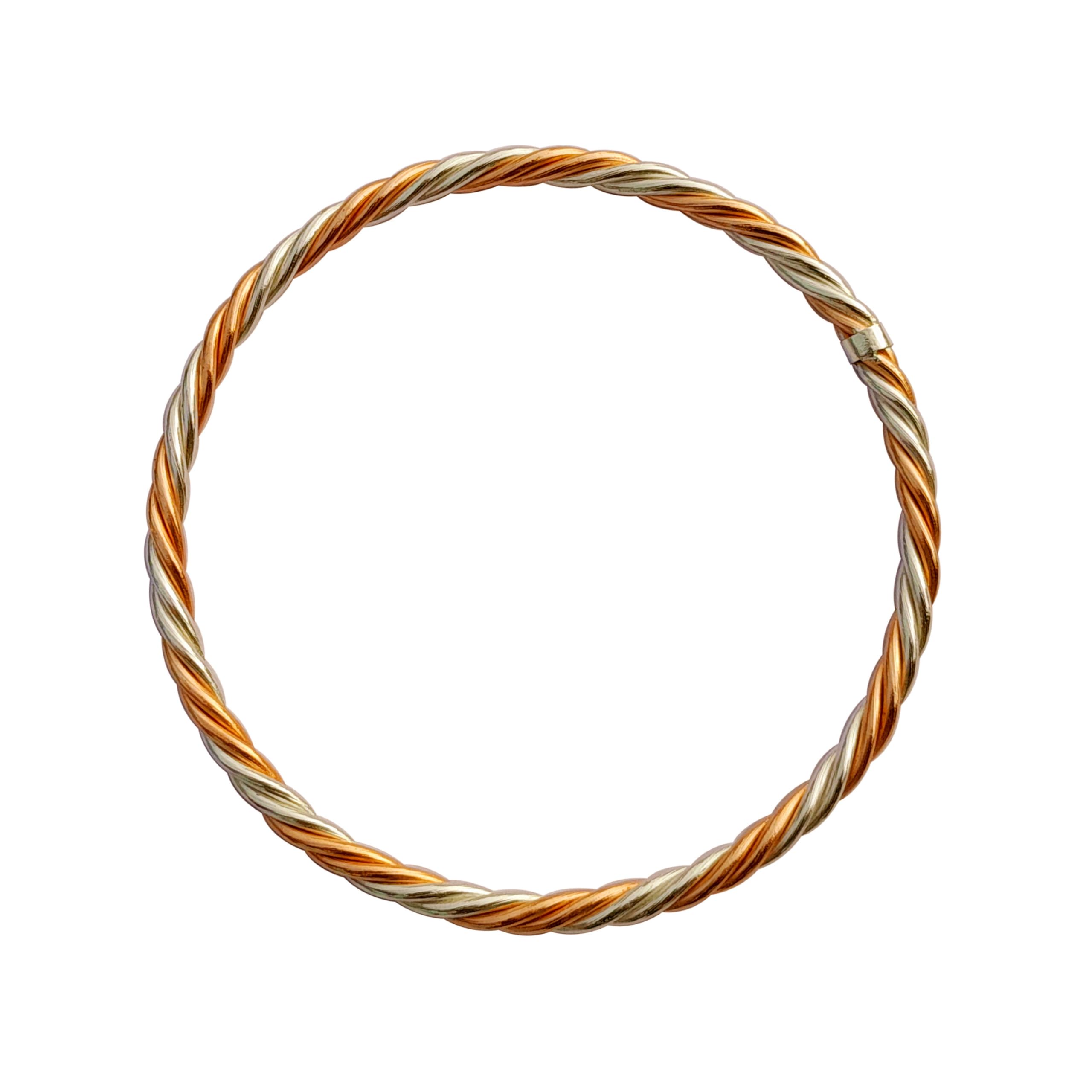 aindriTraditional Pure 925 Sterling Silver, Copper Combined Metal kada Bangles for Girls and Women (1 piece bangle)