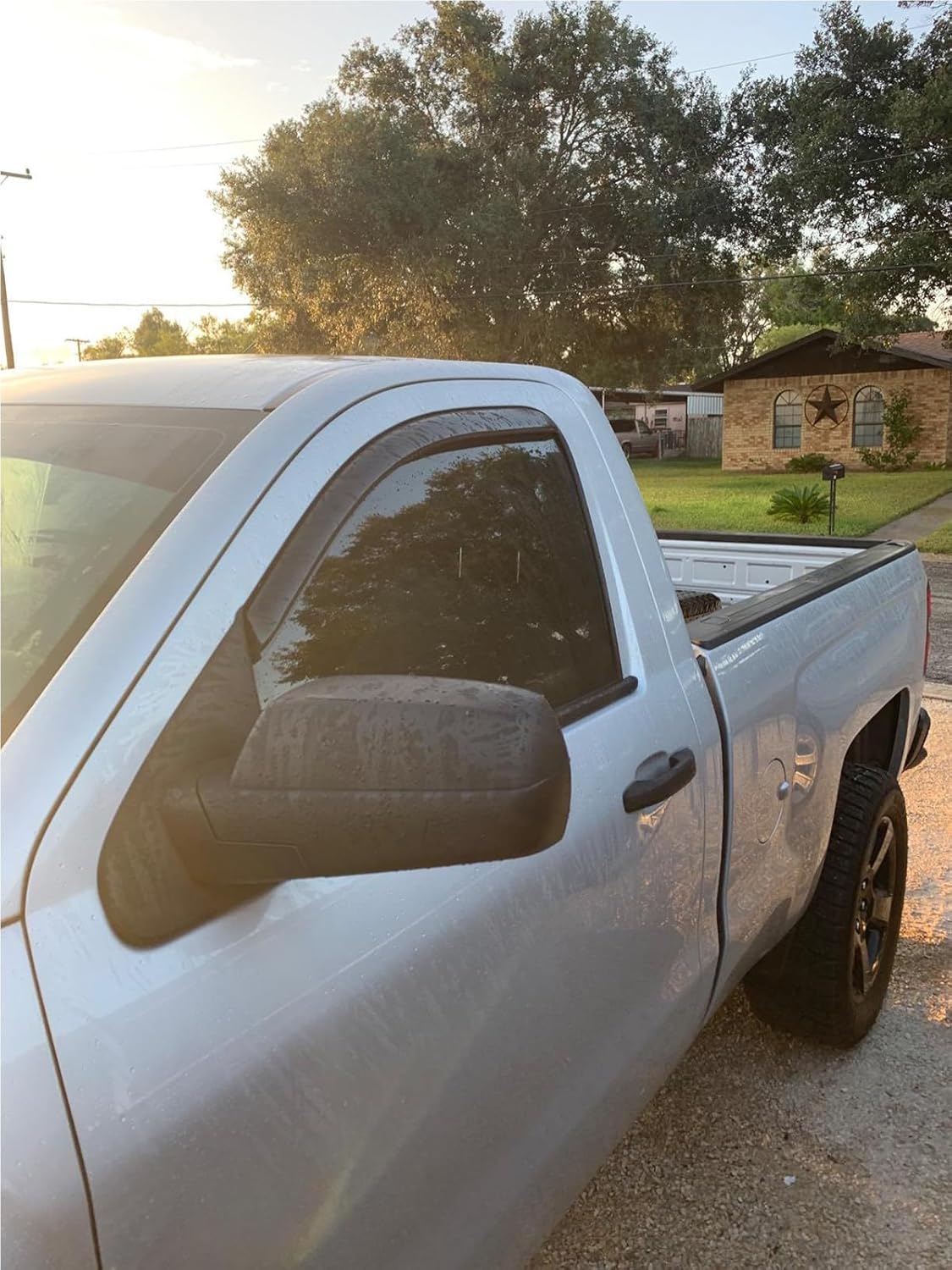 Lightronic Extra Durable Clip-on in-Channel Auto Vent Window Visor, Fits 2014-2018 Chevrolet Silverado & GMC Sierra 1500; 2015-2019 Silverado/Sierra 2500 HD & 3500 HD, Regular Cab, Dark Smoke, 2-Pcs