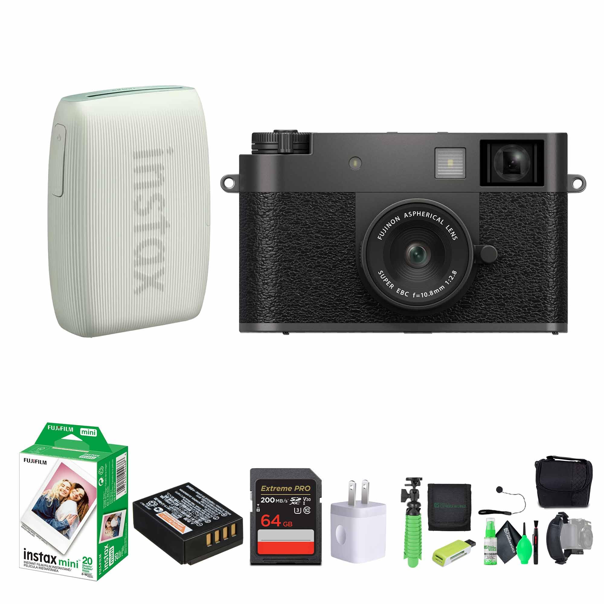 FUJIFILM X Half Point & Shoot Camera (Charcoal Silver) & Studio Bundle