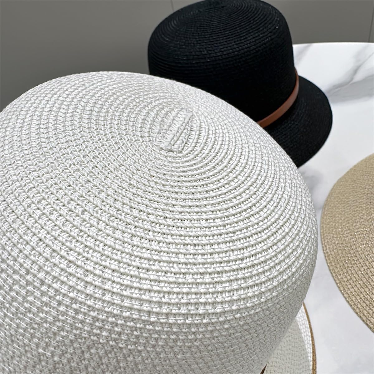 Sombrero de Paja de Verano para Mujer,de ala Ancha,Ligero,con Hebilla de Metal,Plegable,Transpirable,para Playa,Actividades Al Aire Libre