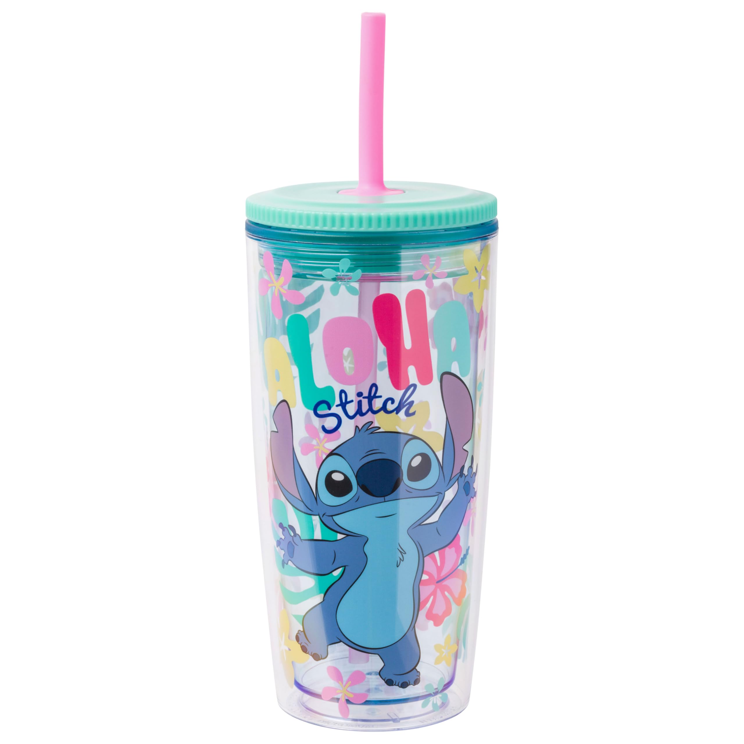 Gobelet Stitch Silver Buffalo 591 ml en plastique anti-éclaboussures pour le quotidien
