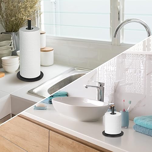 Miniatura 5 de ZMGNND - Toallero de papel ajustable para encimera, color negro, New House Essentials, soporte para toallas de papel de baño negro mate, capacidad