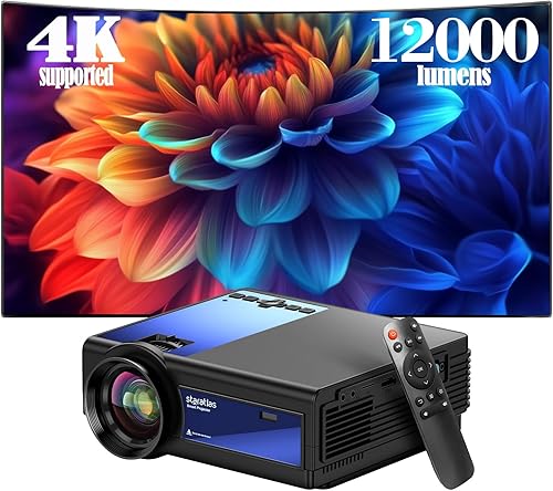 Mini proyector, proyector Bluetooth WiFi 5G, staratlas 12000L Native 1920 x 1080 P, proyector para exteriores, cine en casa compatible con HDMIUSB, disponible en Yaxa Guatemala