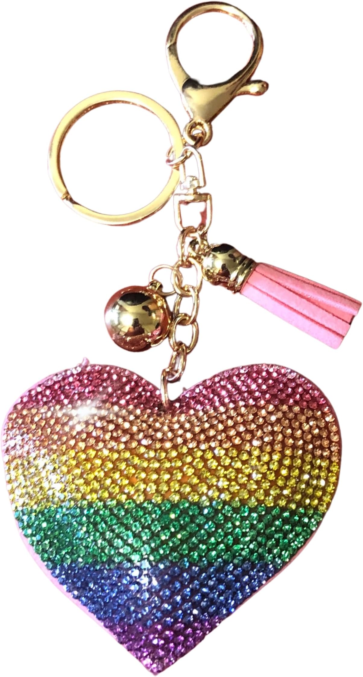 PopfizzyCrystal Keychain for Women and Girls Rhinestone Purse Charms Bling Backpack Accessories, Cute Key Fob Key Chain