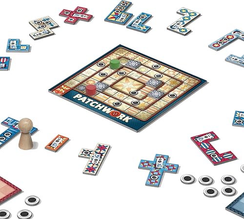 Miniatura 6 de Juego de mesa Patchwork Americana Edition  Un juego de estrategia de acolchado para dos jugadores por Uwe Rosenberg! Juego de rompecabezas