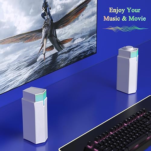 Miniatura 7 de Jeecoo Altavoces Bluetooth M20 para computadora de escritorio de PC, barra de sonido de PC para juegos, alimentación por USB, excelente sonido