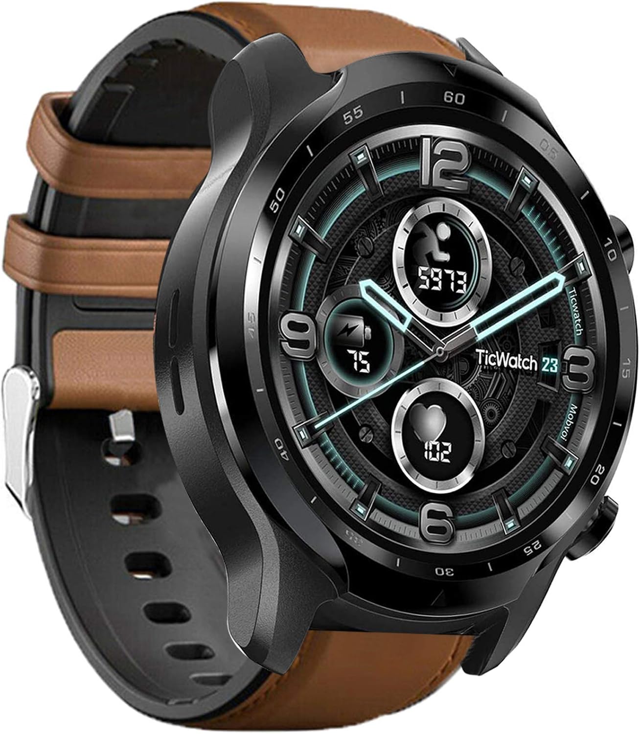 Amazon.com: Compatible with TicWatch Pro 3 Band, Youkei Leather Silicone  Breathable Replacement Smartwatch Strap Wristband Compatible for TicWatch  Pro 3 GPS SmartWatch (Brown) : Cell Phones \u0026 Accessories