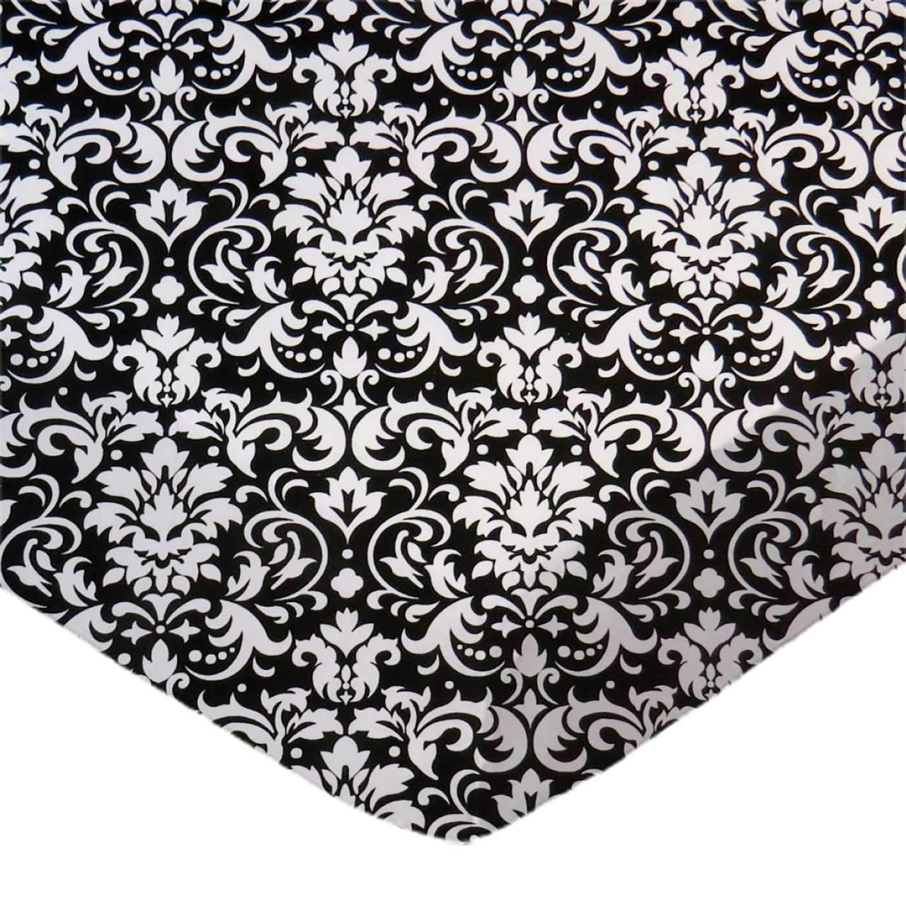 SheetWorld Fitted 100% Cotton Percale Play Yard Sheet Fits BabyBjorn Travel Crib Light 24 x 42, White Damask, Made in USA