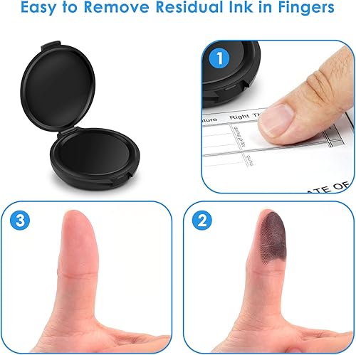 Miniatura 5 de ERKOON Almohadillas de tinta de huellas dactilares, almohadilla de tinta de huellas dactilares para suministros notariales, identificación, tarjetas