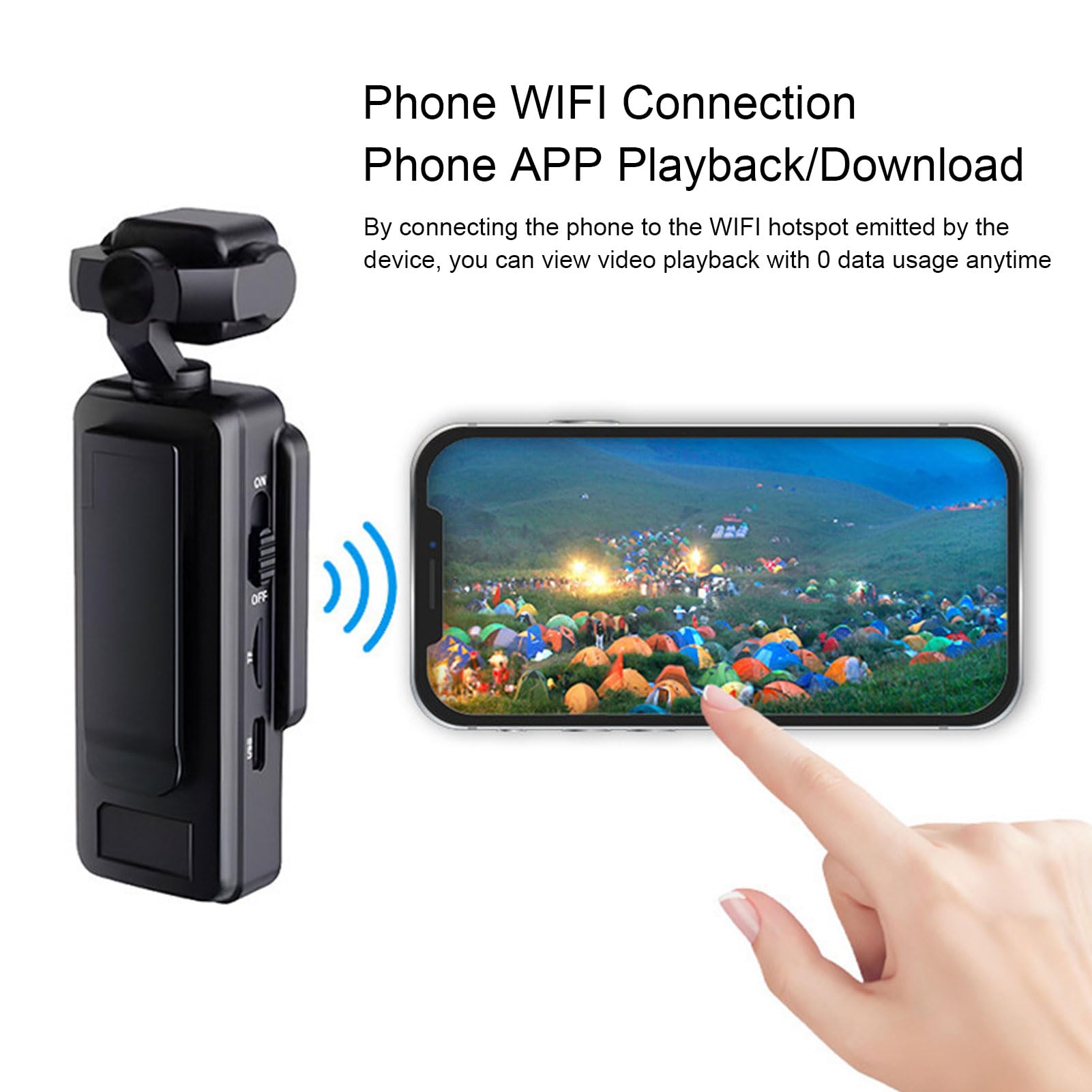 Lazmin112 Telecamera Indossabile Con Registrazione Audio E Video, Telecamera Per Vlogging 1080P Con Schermo TFT Da 1,54 Pollici, Obiettivo Con Rotazione A 360°