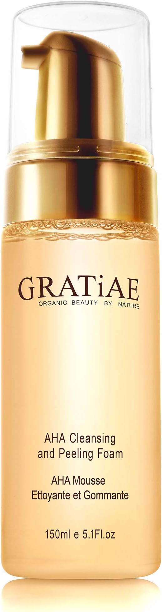Gratiaeorganics, AHA Cleansing and Peeling Foam face wash, non-drying facial cleanser for sensitive, acne & allergy prone and all Skin Types, facial cleanser. 5.1 Fl. Oz