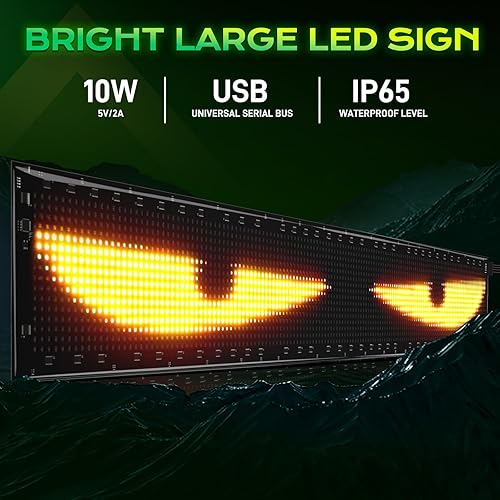 Vista 28 de KJOY Letrero LED USB de 5 V, Bluetooth, control de aplicaciones, flexible, programable, diseño de texto personalizado, pantalla de desplazamiento