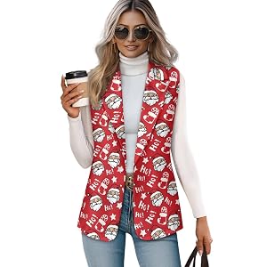 Vest for Women Trendy Casual Sleeveless Open Front Blazers Lapel Collar Suit Vests Top Pocket Work Office Outfit
