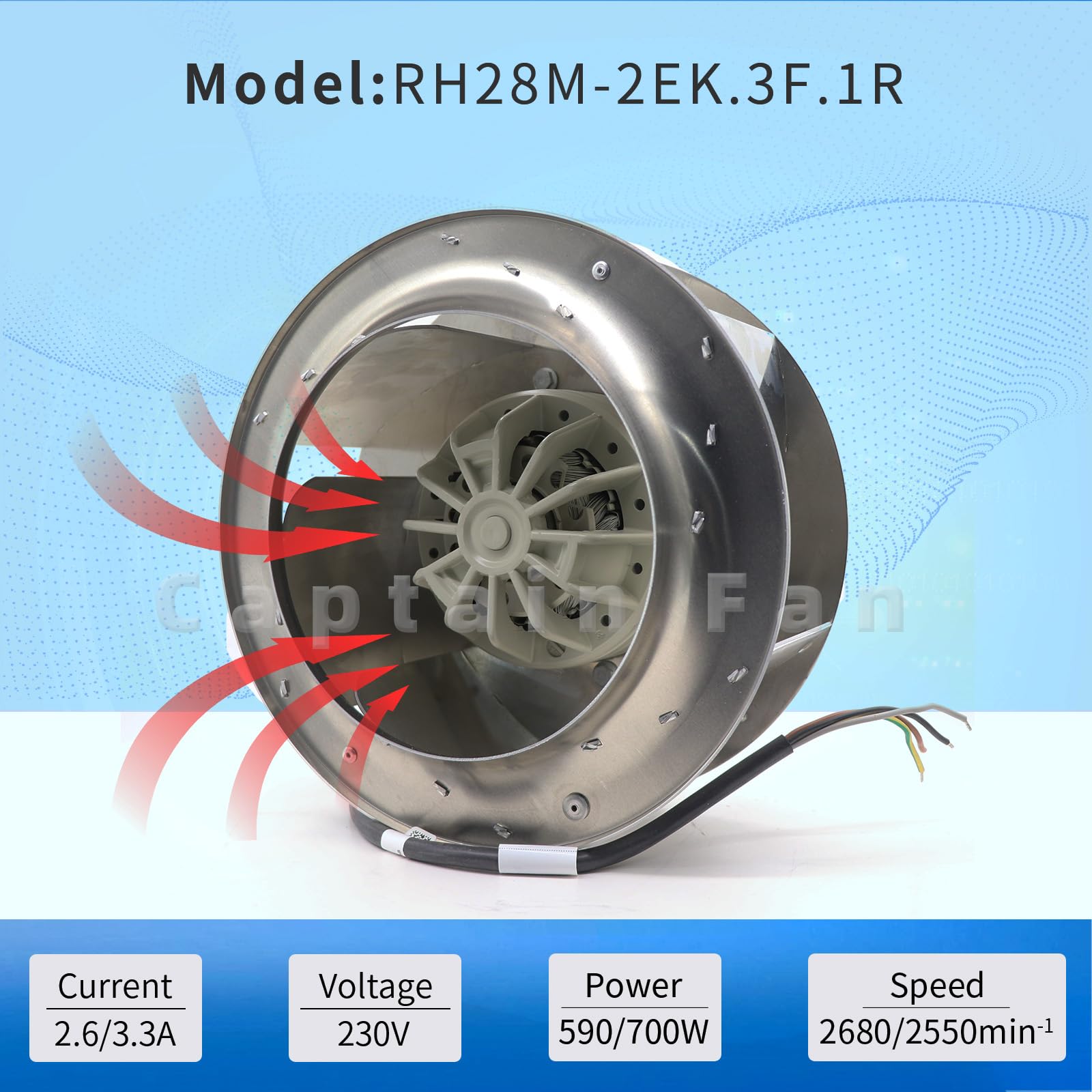 Amazon.com: RH28M-2EK.3F.1R Ziehl-abegg Fan 50/60Hz 540W 230VAC