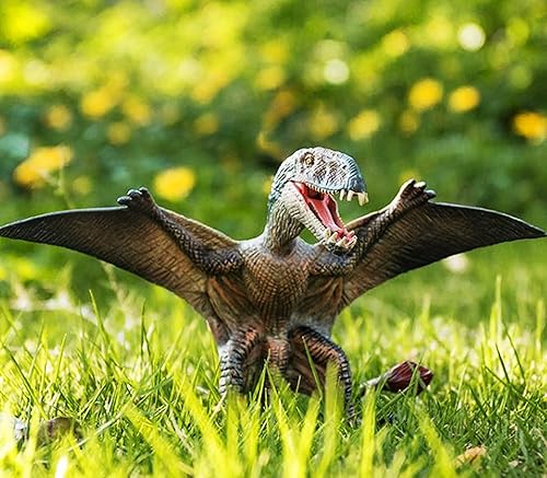 Miniatura 7 de Figura de dinosaurio bidentado de pterosaurio simulado, dinosaurio de plástico realista para regalo de cumpleaños, juguetes para niños, recuerdo de
