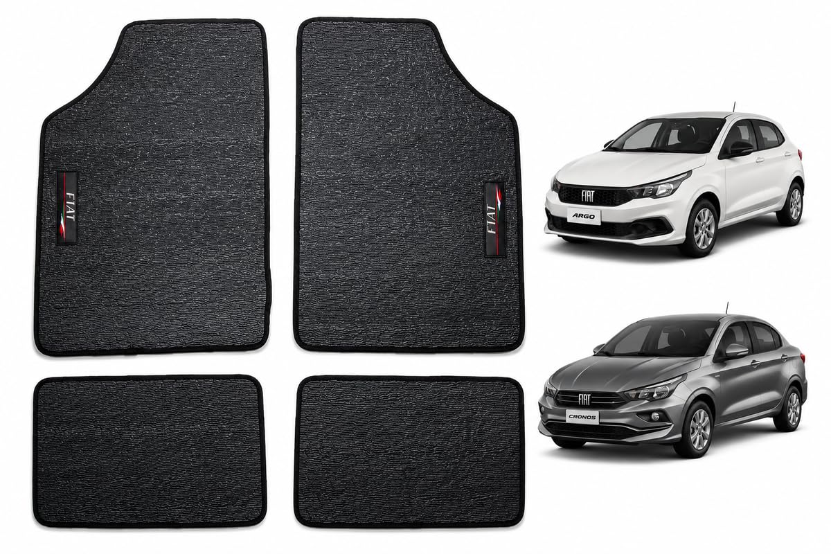 Tapete Automotivo Emborrachado Impermeável Flexível Modelo Universal Para Carros Palio