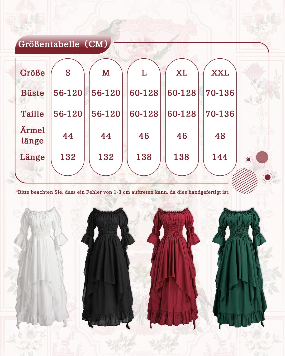 CR ROLECOS Abito vittoriano costume rinascimentale retrò spalle scoperte donne gotico abito da strega abiti medievali