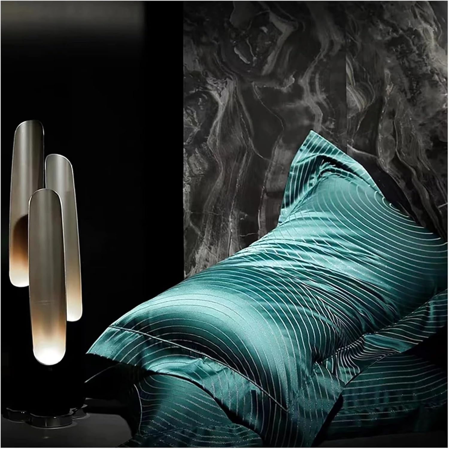 Luxury Silver Thread Jacquard and Egyptian Cotton Patchwork Bedding Set Soft Silky Duvet Cover Flat/Fitted Bed Sheet Pillowcases,Bed