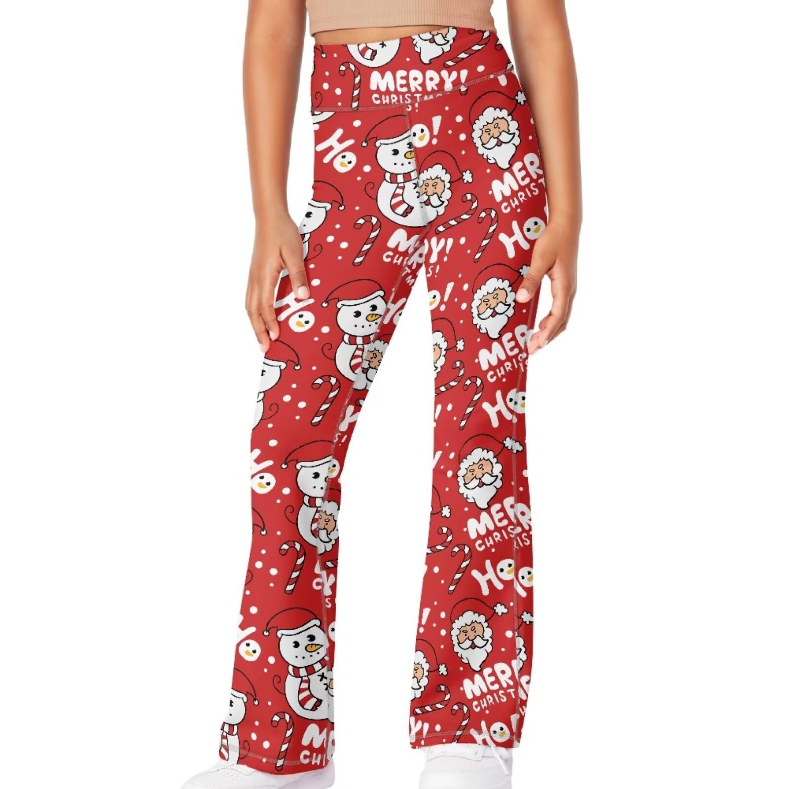 Girls Leggings Floral Print High-Waisted Flared Pants 5-14 Years