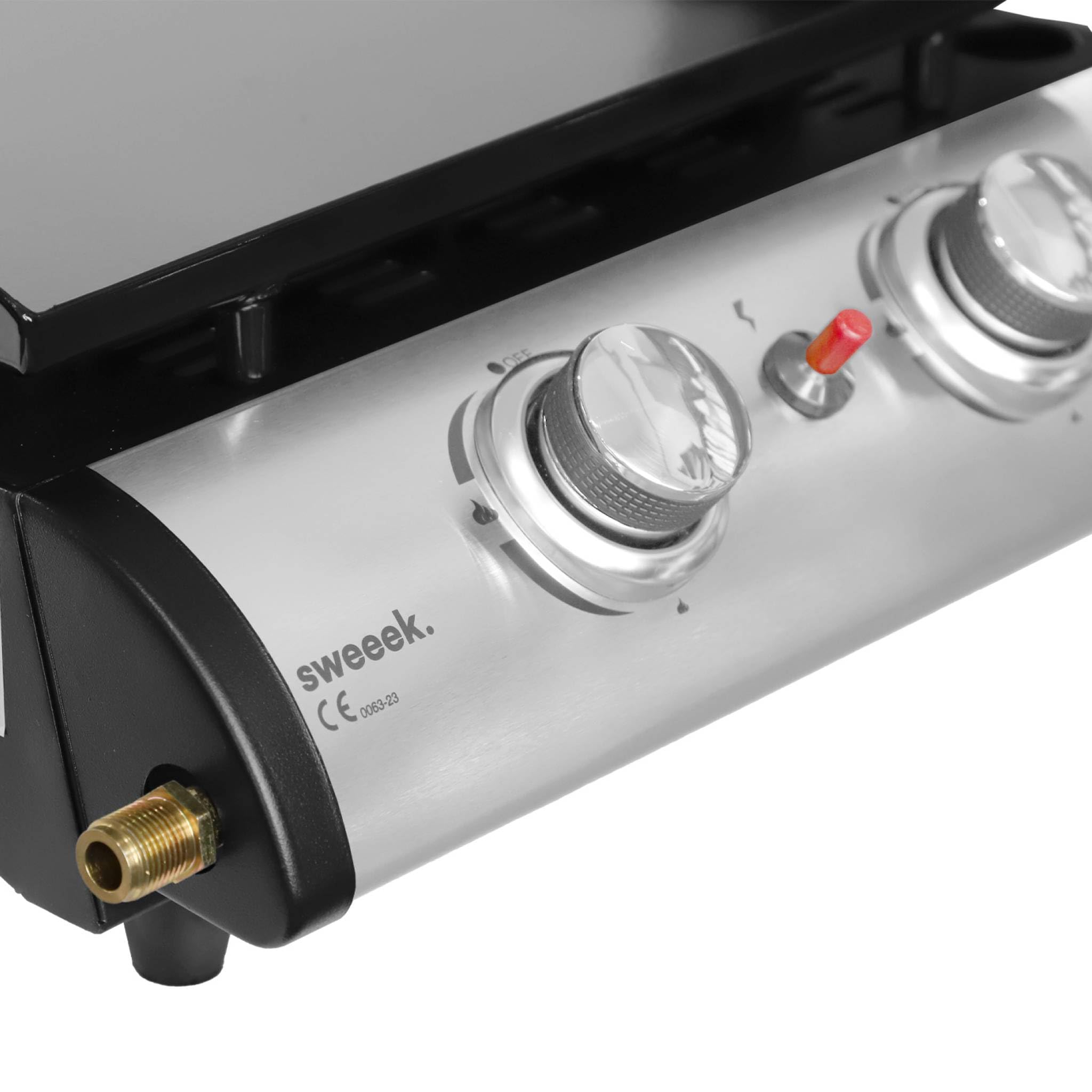 Alice's Garden Plancha au gaz 2 brûleurs Porthos 5 KW INOX Barbecue