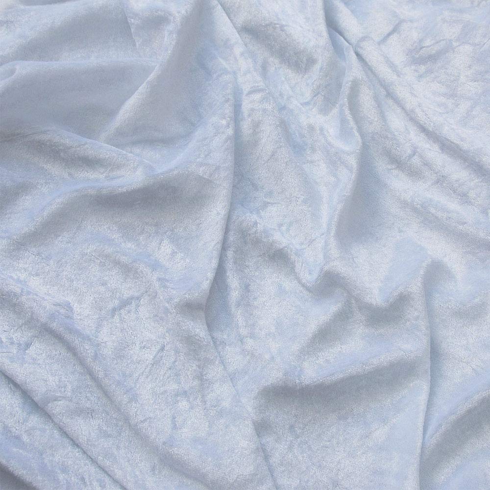 Discount Fabrics Ltd White Premium Crushed Velvet Stretch Velour Fabric 150Cm 59" Wide For Upholstery Dress Craft Drape Curtain Bed Headboard Material By The Meter By (White)