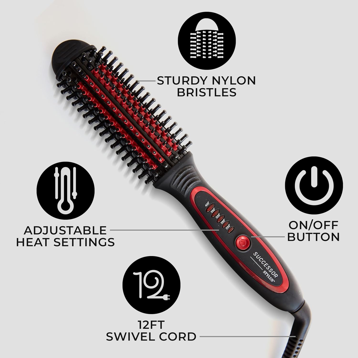 FHI Heat Stylus Thermal Styling Brush — Multi-Functional Thermal Brush for Smoothing, Volumizing, Curling, Flipping — Thermal Round Brush w/Tourmaline Ceramic for Frizz-Free, Smooth Hair - Image 3