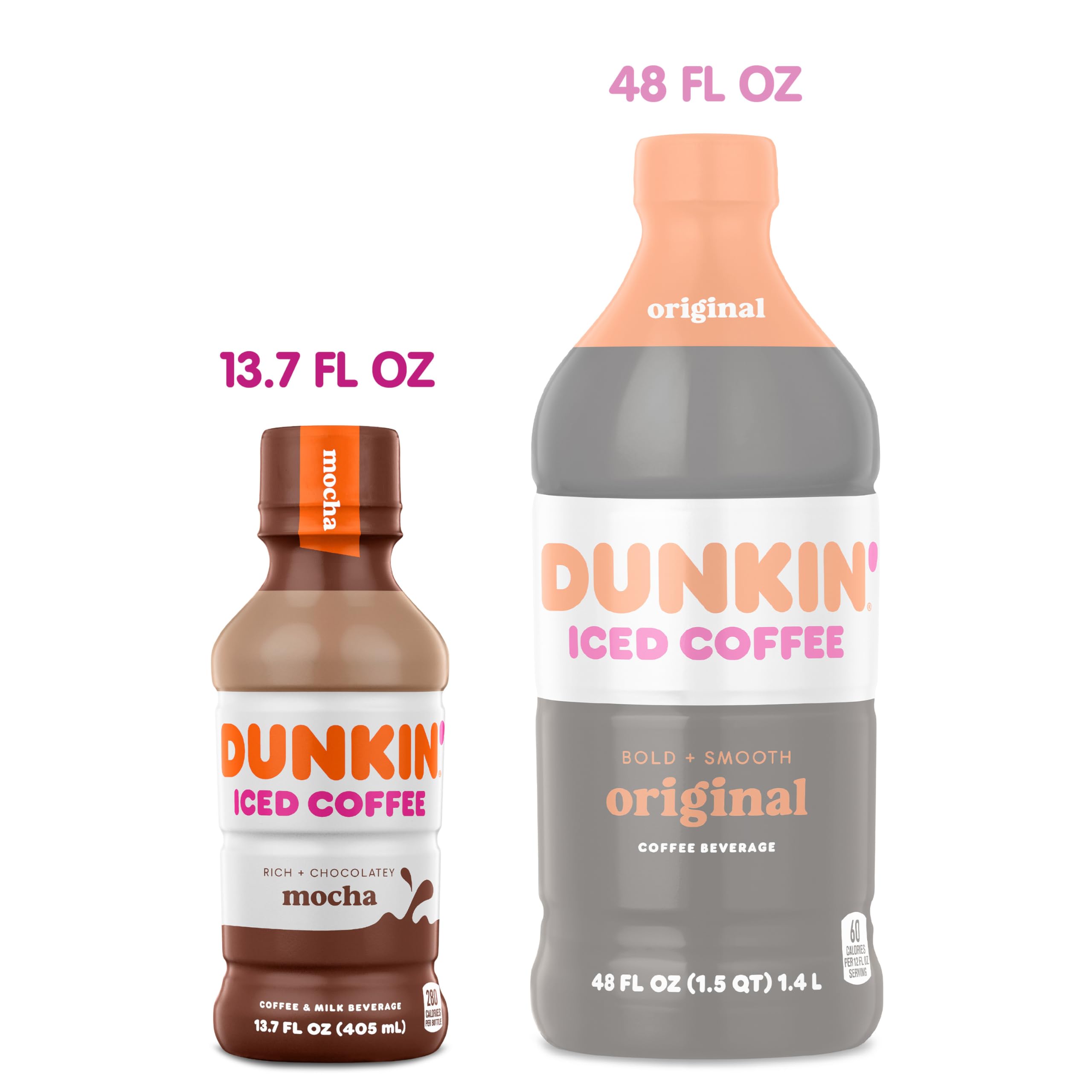 Dunkin' Mocha Iced Coffee Bottle, 13.7 fl oz, 12 Pack