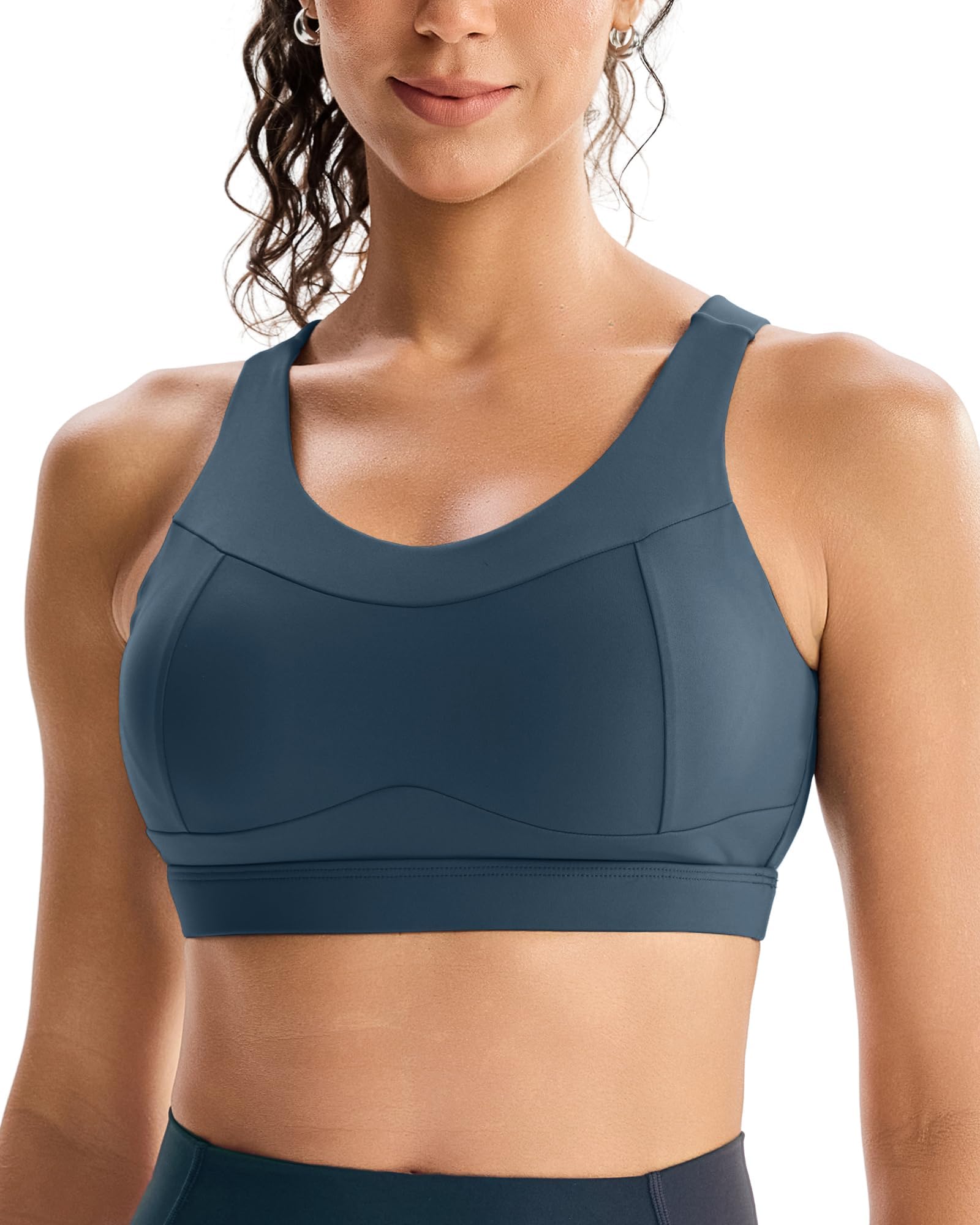 High Impact Sports Bras for Women,Racerback Running Bra Workout Crop Tank Tops Longline Sports Bra Push up