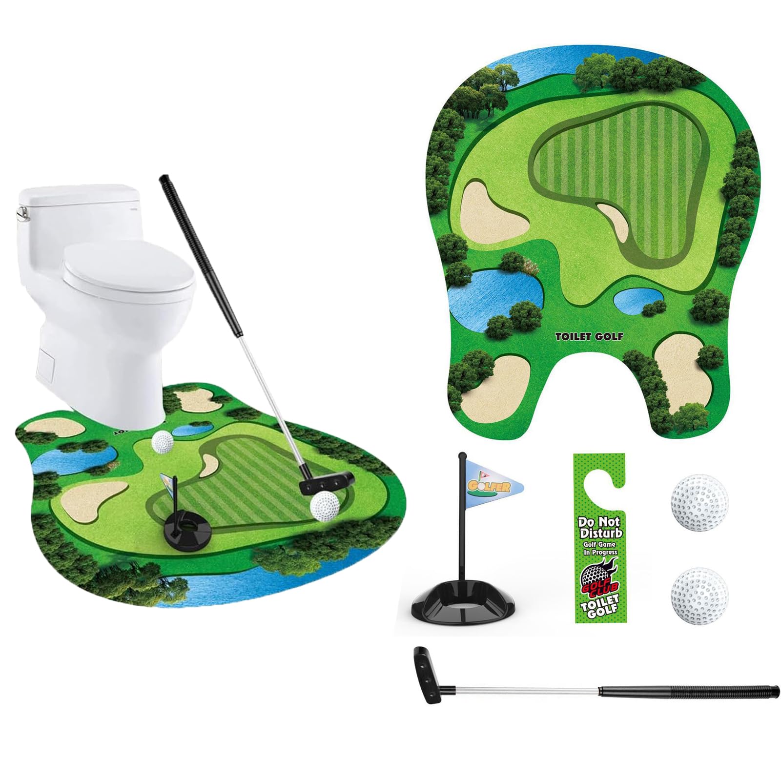 Bathroom Mini Golfing Practice Golf Toilet Game Set Regali Divertenti per Giocatori di Golf