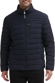 Calvin Klein Men's Full Zip Water-Resistant Puffer Coat - Quilted Down Alternative Jacket for Winter Style