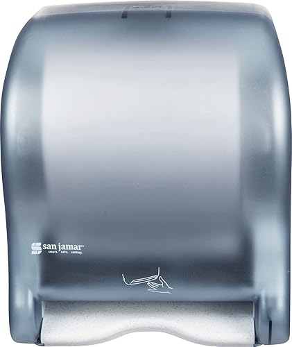 Miniatura 2 de San Jamar Dispensador electrónico de toallas de papel para dispensación automática de toallas manos libres en baños, Smart Essence Classic, azul