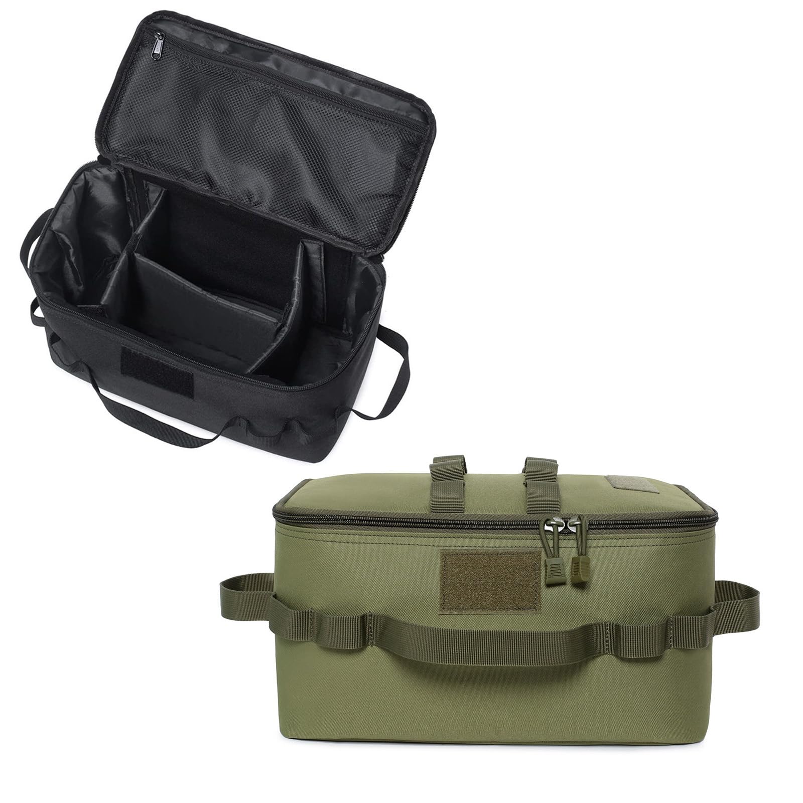 Hosoncovy Outdoor Camping Gas Tank Storage Bag, Cooking Utensils Cookware Gadgets Bag, Grill Carry Bag Organizer for Travel Picnic Barbecue (Green)
