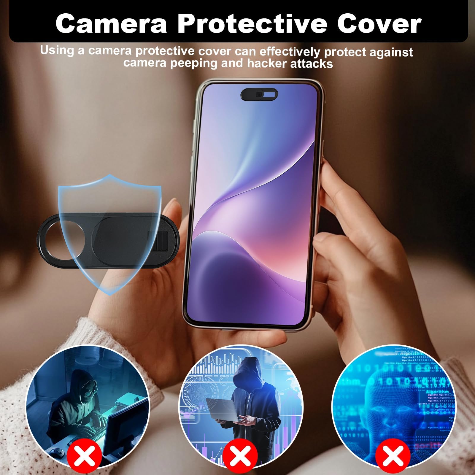 6 Pezzi Copri Webcam, Webcam Cover PC Portatile Ultra Sottile Copertura Camera Slider Nero per Laptop PC Computer Portatile Phone Tablet Smartphones Noteboook Tesla Model 3 Y MacBook