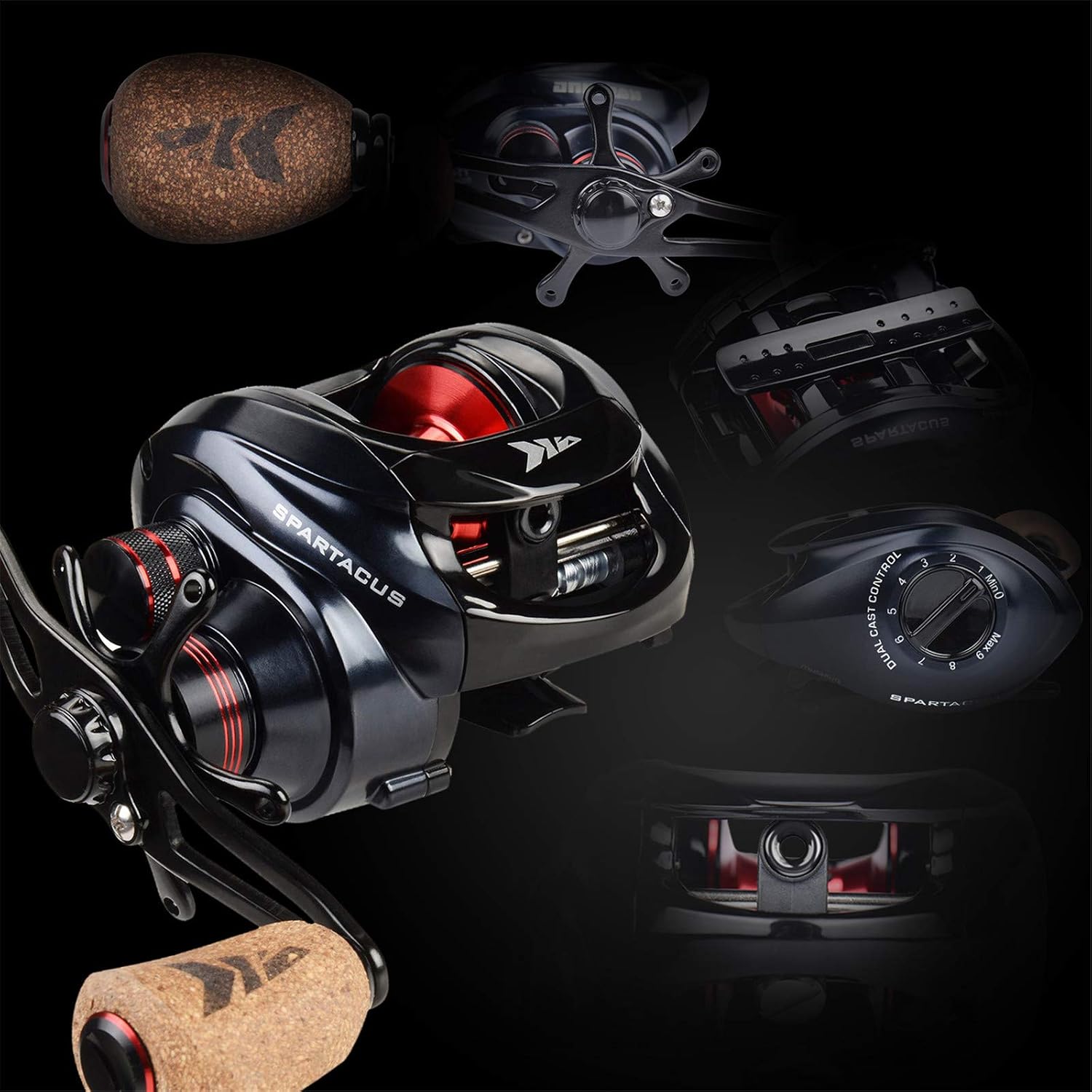KastKing Spartacus Plus Baitcasting Fishing Reel,Rubber Cork Version,Right Handed Reel