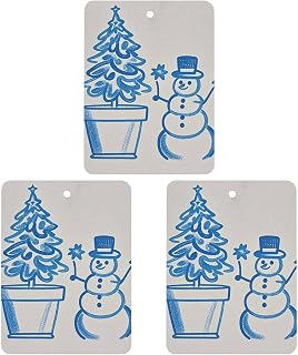 3Pcs Square Snowman And Star Printed Hanging Fragrance Scented Cards Air Fresheners Aromatherapy Tablets for Car Bedroom Wardrobe Shoe Cabinet Travel