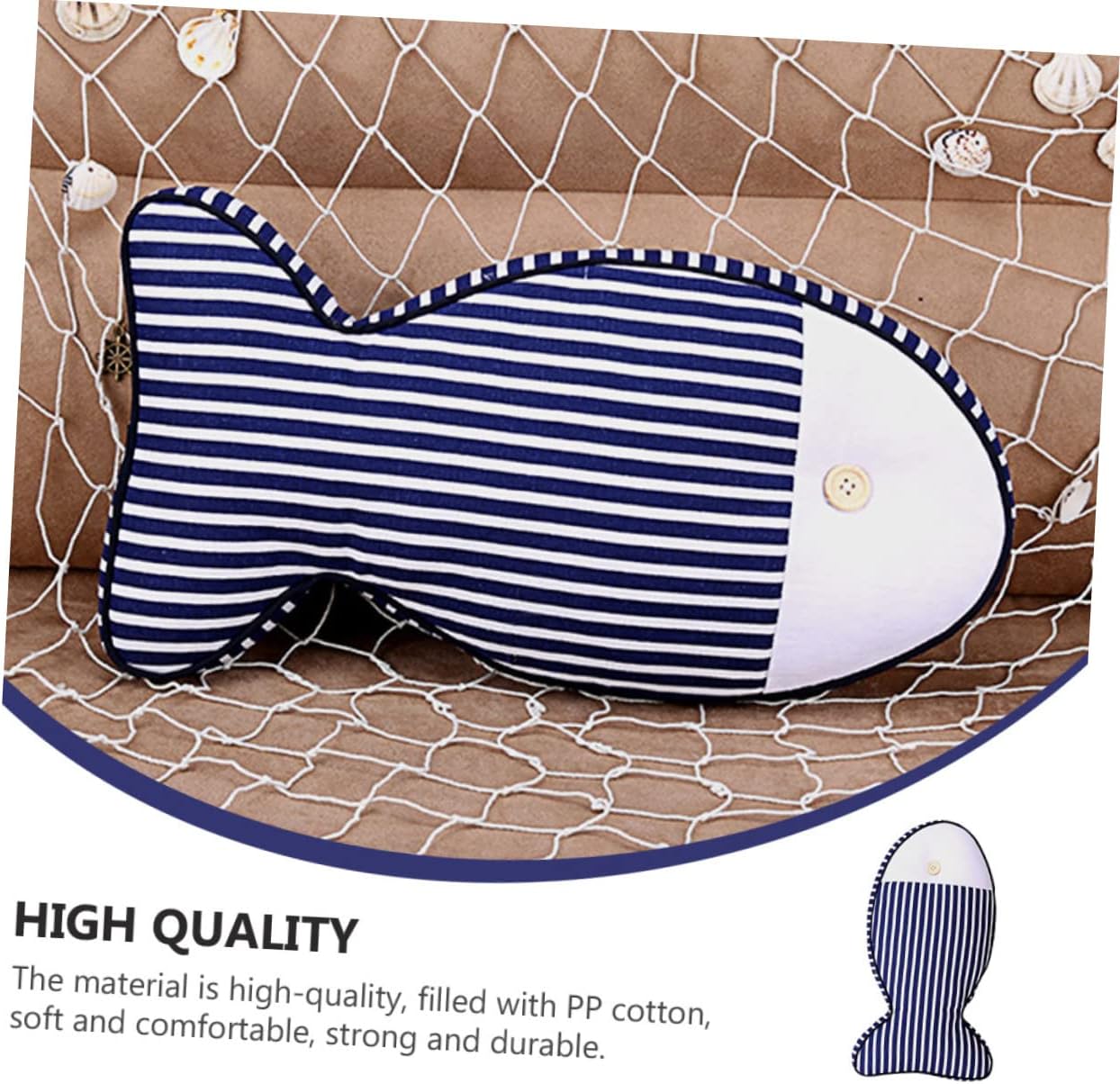 Mediterranean Style Fish Shape Cotton Linen Pillow Decorative Pillow for Bed Decorative Cushion