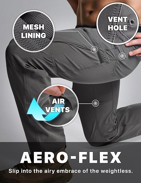 CQR Men's Quick Dry Tactical Pants, Water Resistant Outdoor Pants, Lightweight Stretch Cargo Work Hiking Pants - 5